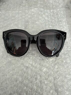 Celine Oversized Black 3 Dot Sunglasses Fair Condition